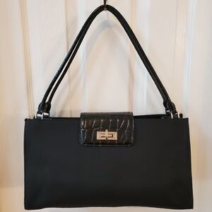 Classic DKNY City Black Croc Embossed Shoulder Bag